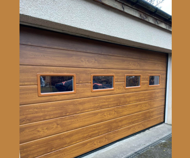 Sectional Garage door 42mm Insulated panels Wood effect