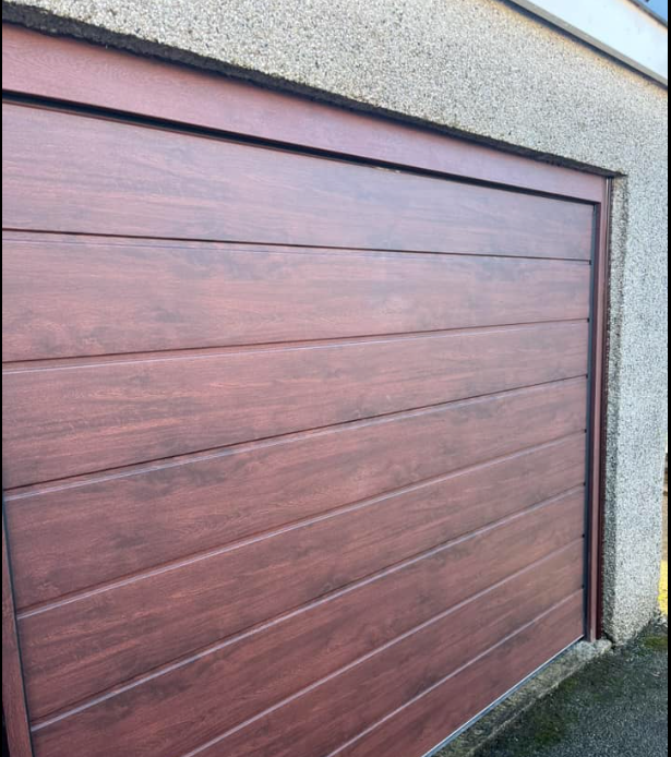 Sectional Garage door 42mm Insulated panels Wood effect